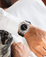 ساعة ربل عربي باللون الأسود ميناء أسود