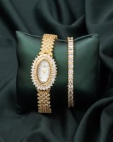 طقم فصوص سهرات باللون الذهبي