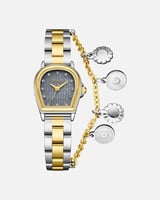 ساعة بتصميم مبتكر باللون المكس ميناء رصاصي