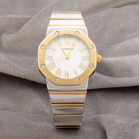 ساعة رجالية ستيل باللونين الذهبي والفضي