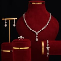 طقم استيل زركون 4 قطع لامع ملفت