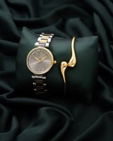 ساعة وإسواره فاتنة استيل باللون المكس