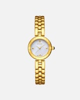 ساعة فاخرة بتصميم ناعم باللون الذهبي