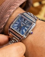 ساعة استيل كلاسيك فضي ميناء كحلي