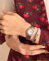 ساعة وإسواره فاتنة استيل باللون الفضي