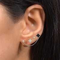 حلق نسائي تصميم متفرد 6 قطع من الكريستال