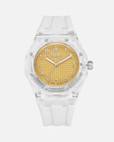 ساعة ربل نقش عربي اصفر