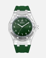 ساعة ربل عربي باللون الأخضر