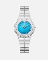 ساعة استيل منفردة فضي سماوي