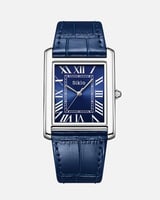 ساعة جلد كلاسيك ازرق
