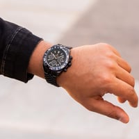 ساعة رجالية استيل باللون الاسود