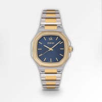 ساعة رجالية باللونين الفضي والذهبي