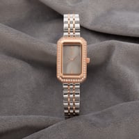 ساعة نسائية باللونين الفضي والنحاسي