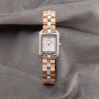 ساعة نسائية متفردة باللون المكس النحاسي ميناء ابيض