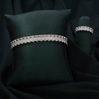 طقم اسوارة وخاتم باللون الفضي