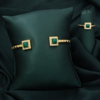 طقم اسوارة وخاتم باللون الذهبي