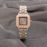 ساعة نسائية ستيل باللونين الفضي والنحاسي