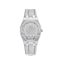 ساعة نسائية ربل فصوص زركون باللون الرصاصي ميناء رص...