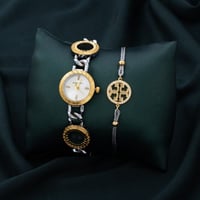 طقم نسائي بتصميم متفرد بسير من الاستيل المتميز بلم...