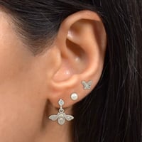 حلق نسائي 6 قطع تصميم الفراشة الانيقه