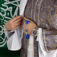 ساعة رجالية باللونين الفضي والنحاسي