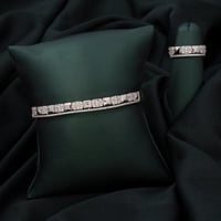 طقم أسواره وخاتم باللون الفضي