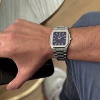 ساعة رجالية استيل باللون الفضي ميناء كحلي