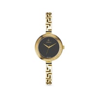 ساعة نسائية استثنائية باللون الذهبي ميناء اسود