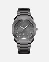 ساعة استيل باللون الرصاصي