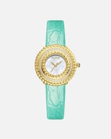 ساعة جلد بتصميم حرفي انيق