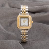 ساعة نسائية ستيل باللونين الفضي والذهبي