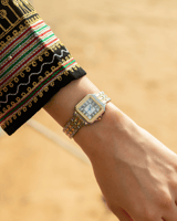 ساعه استيل براقة مكس الذهبي