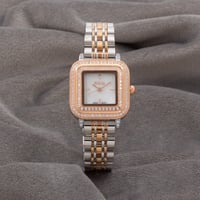 ساعة نسائية ستيل باللونين الفضي والنحاسي