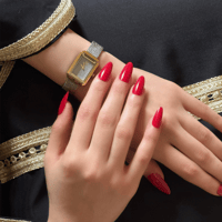 ساعة نسائية حصير استيل باللون الذهبي والفضي ميناء...