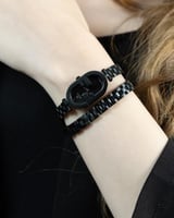 ساعة استيل لفتين باللون الاسود