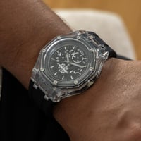 ساعة ربل نقش باللون الاسود