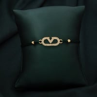 اسوارة نسائية خيط بالون الاخضر على الذهبي