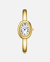 ساعة الاناقة باللون الذهبي ميناء ابيض