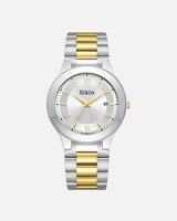 ساعة بتصميم يعكس القوة باللون المكس الأبيض