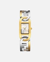 ساعة بتصميم حلقات مترابطة باللون المكس ميناء ابيض