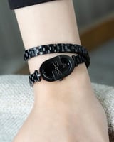 ساعة استيل لفتين باللون الاسود