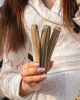 شنطة وسط باللون بيج غامق