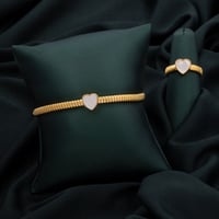 طقم اسوارة وخاتم باللون الذهبي