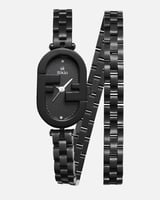 ساعة استيل لفتين باللون الاسود