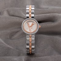 ساعة نسائية باللونين الفضي والنحاسي