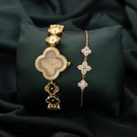 ساعة وإسواره فاتنة باللون الذهبي