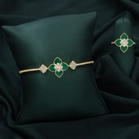 طقم اسوارة وخاتم باللون الذهبي