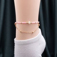 خلخال نسائي باللونين الأزرق والذهبي