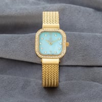 ساعة نسائية باللون الذهبي ميناء تيفاني