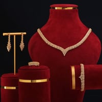 طقم نسائي زركون 4 قطع ناعم مميز